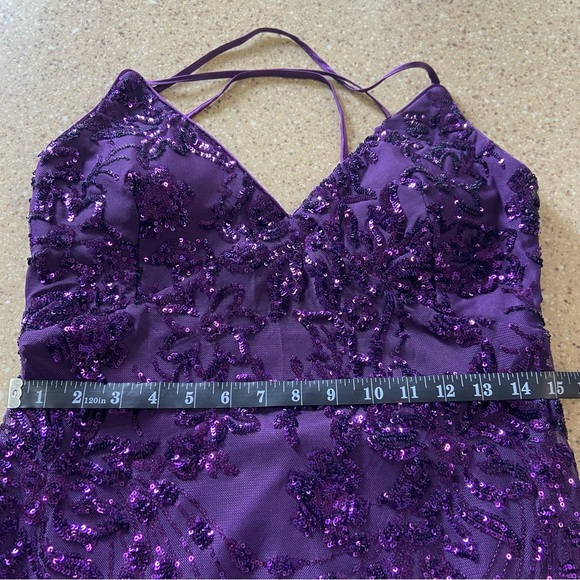 Lulus Photo Finish Purple Sequin Lace-Up Maxi Dress - Picture 8 of 12